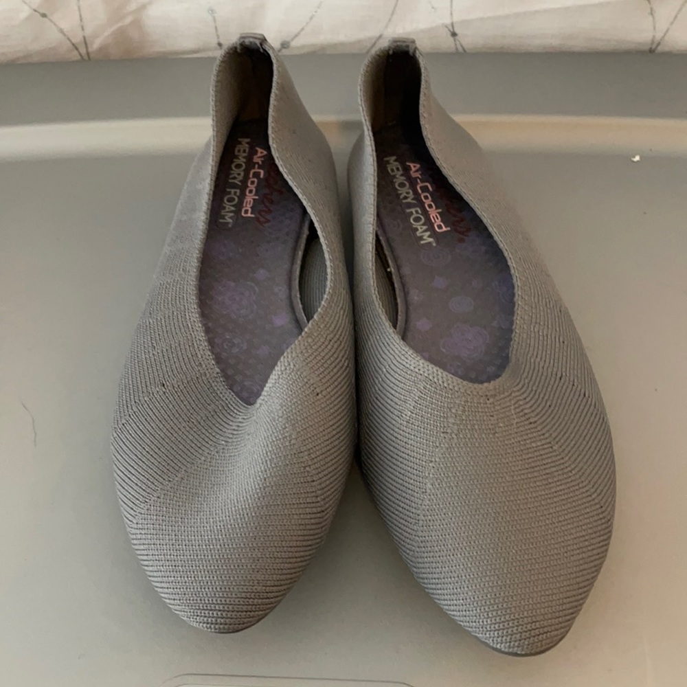 Memory Foam Grey Pointed Toe Flats - image 1